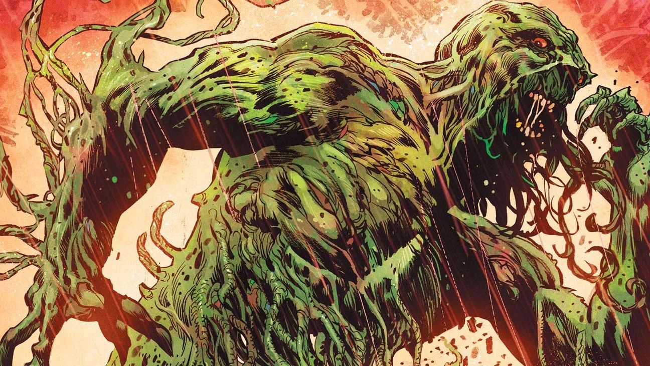 a panel showing Swamp Thing